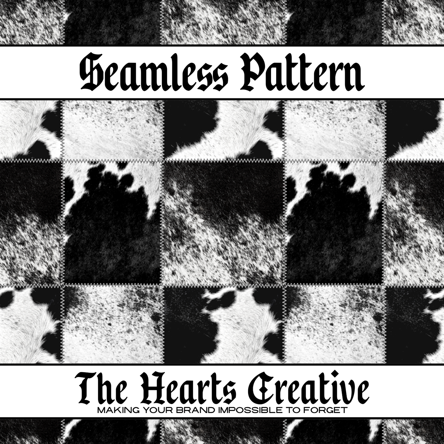 stitched cowhide squares seamless pattern western patchwork for fabric and sublimation