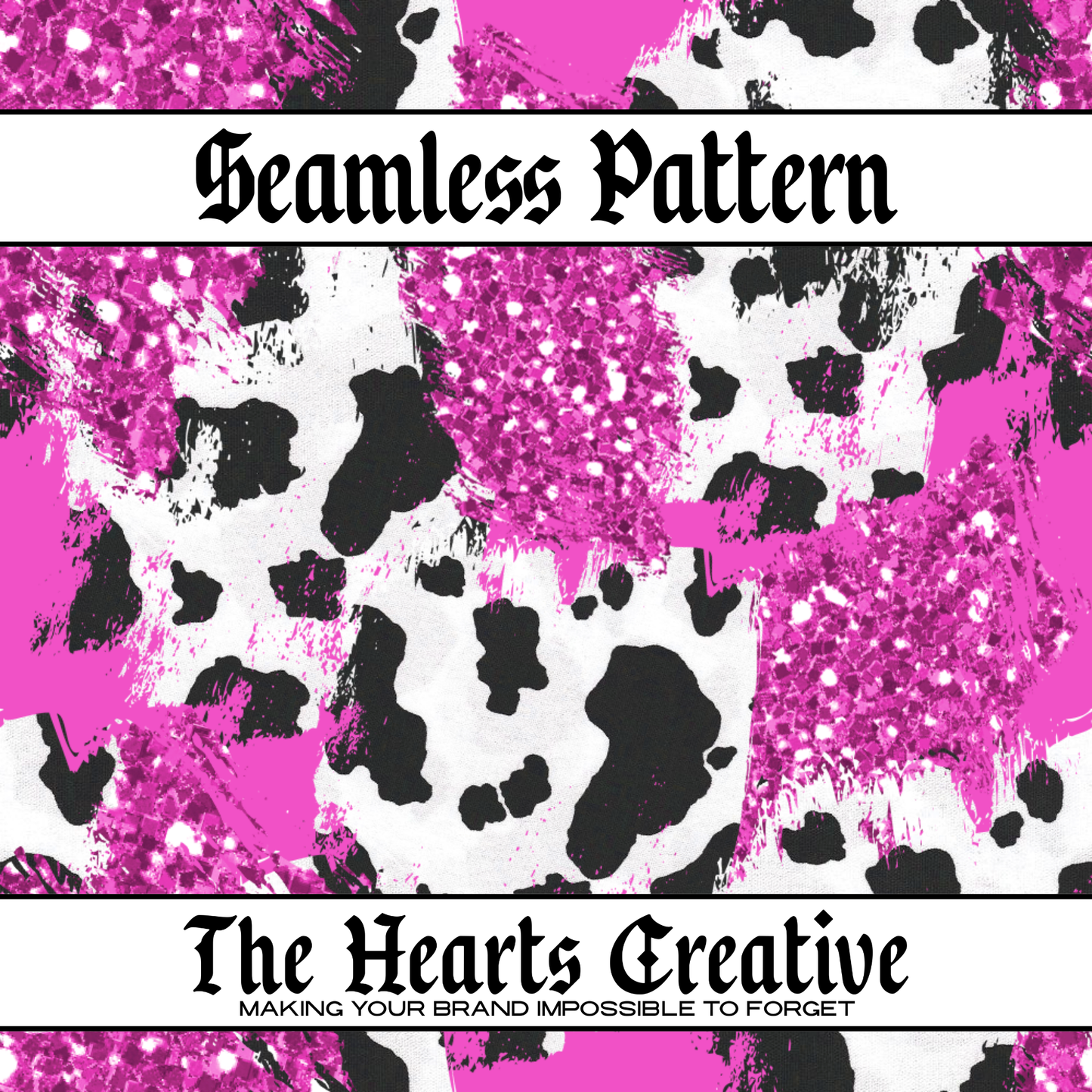 dark pink glitter cow seamless pattern for western sublimation and fabric printing