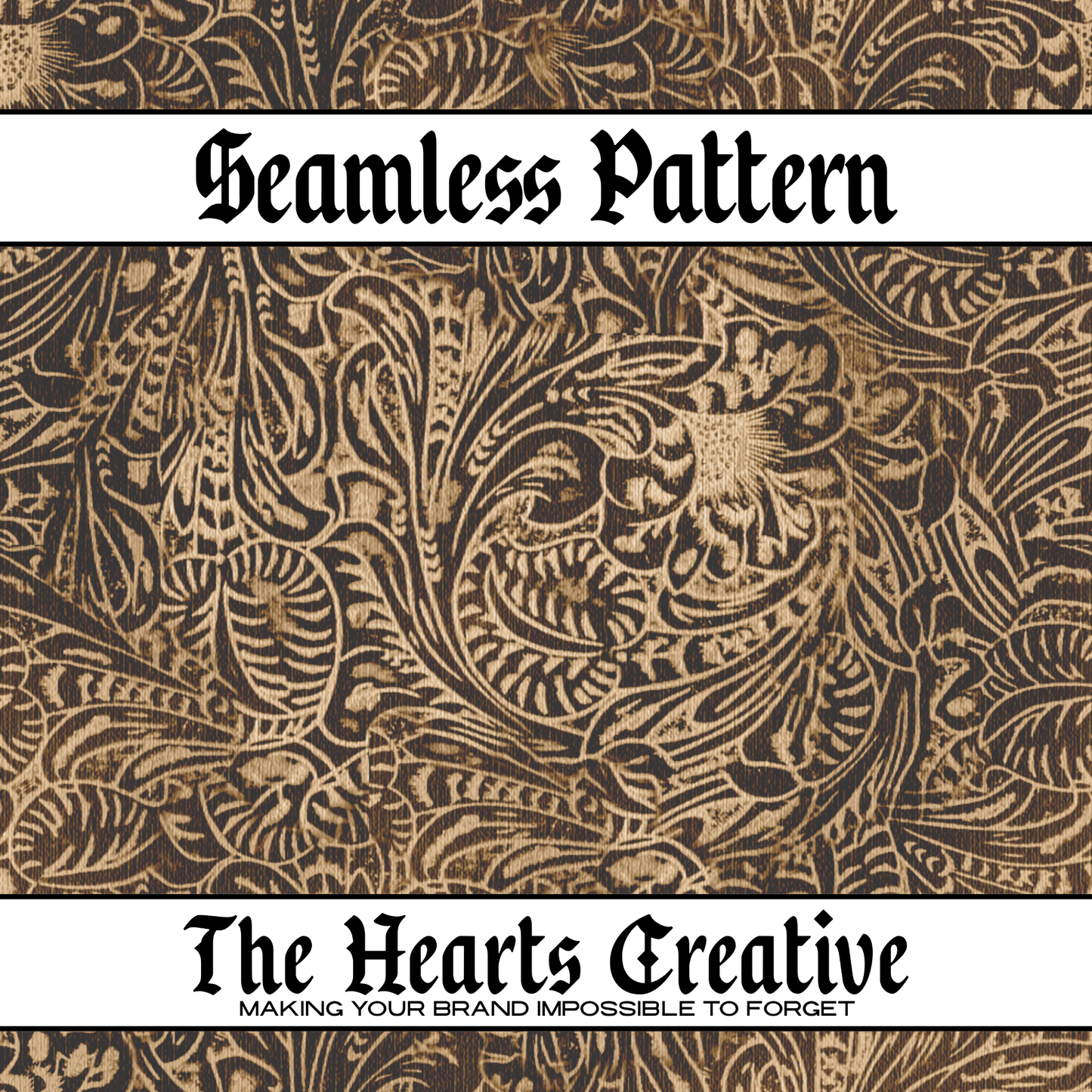 Brown Tooled Leather - Western Seamless Pattern - Digital Download