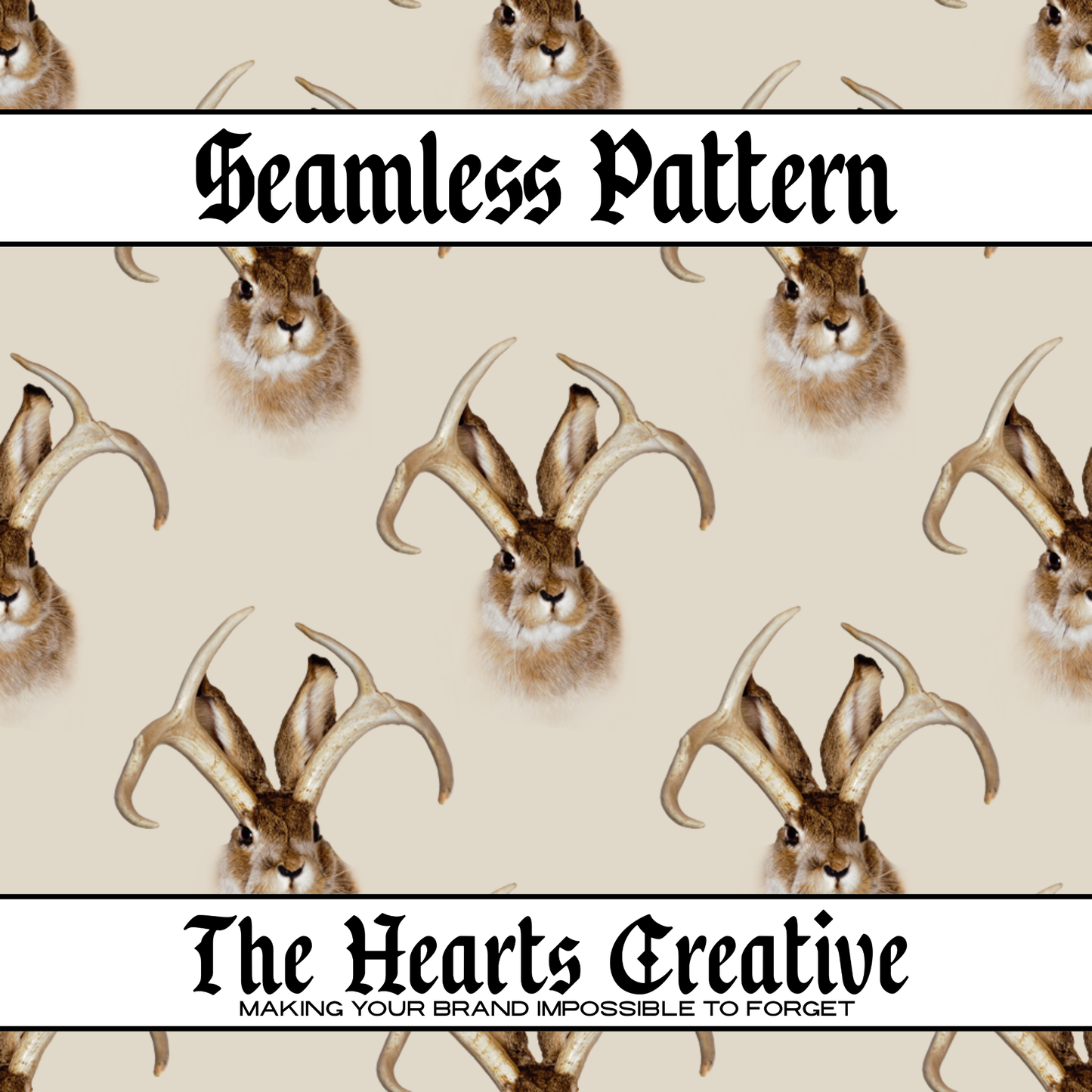 Jackalope - Western Seamless Pattern - Digital Download