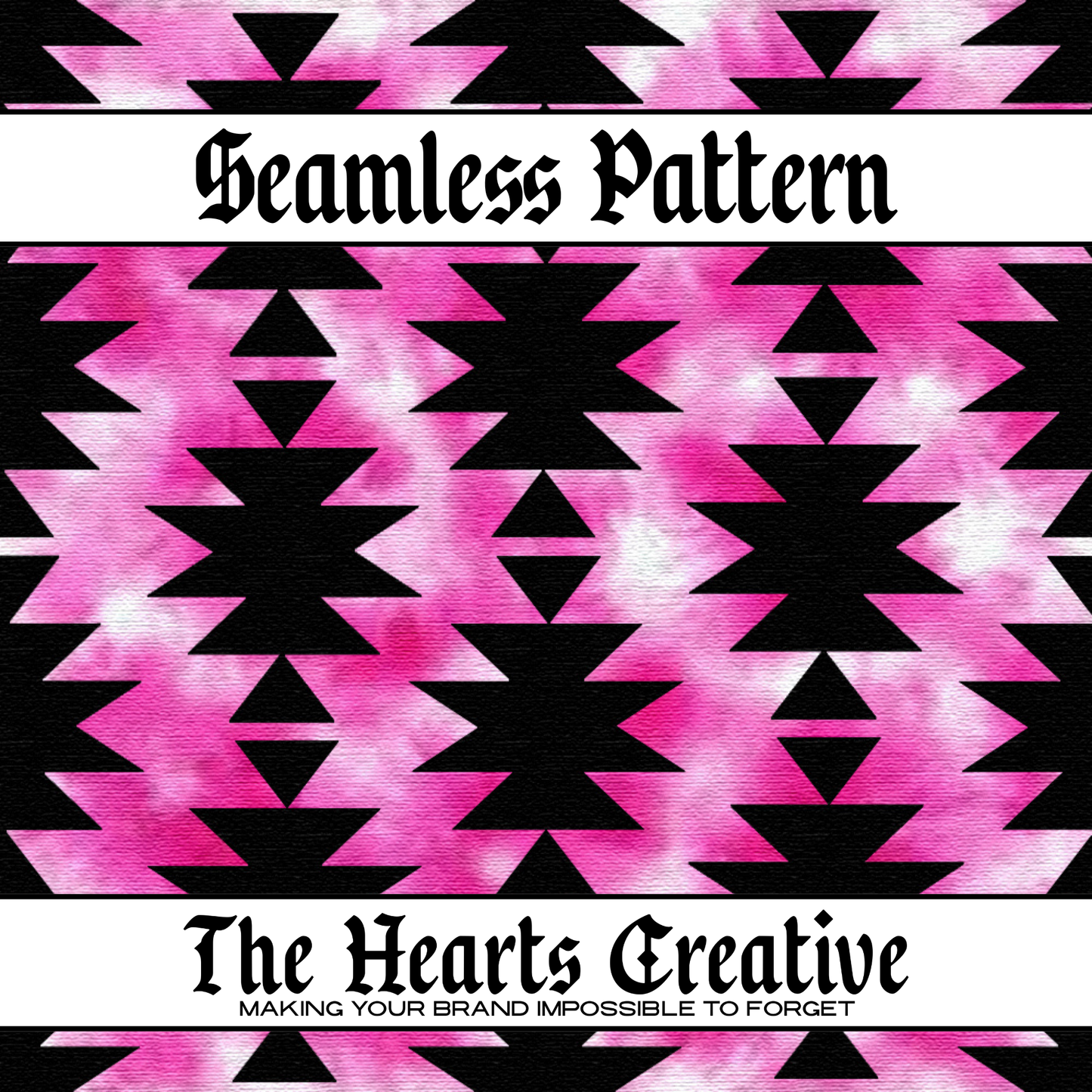 Black & Pink Aztec - Western Seamless Pattern - Digital Download