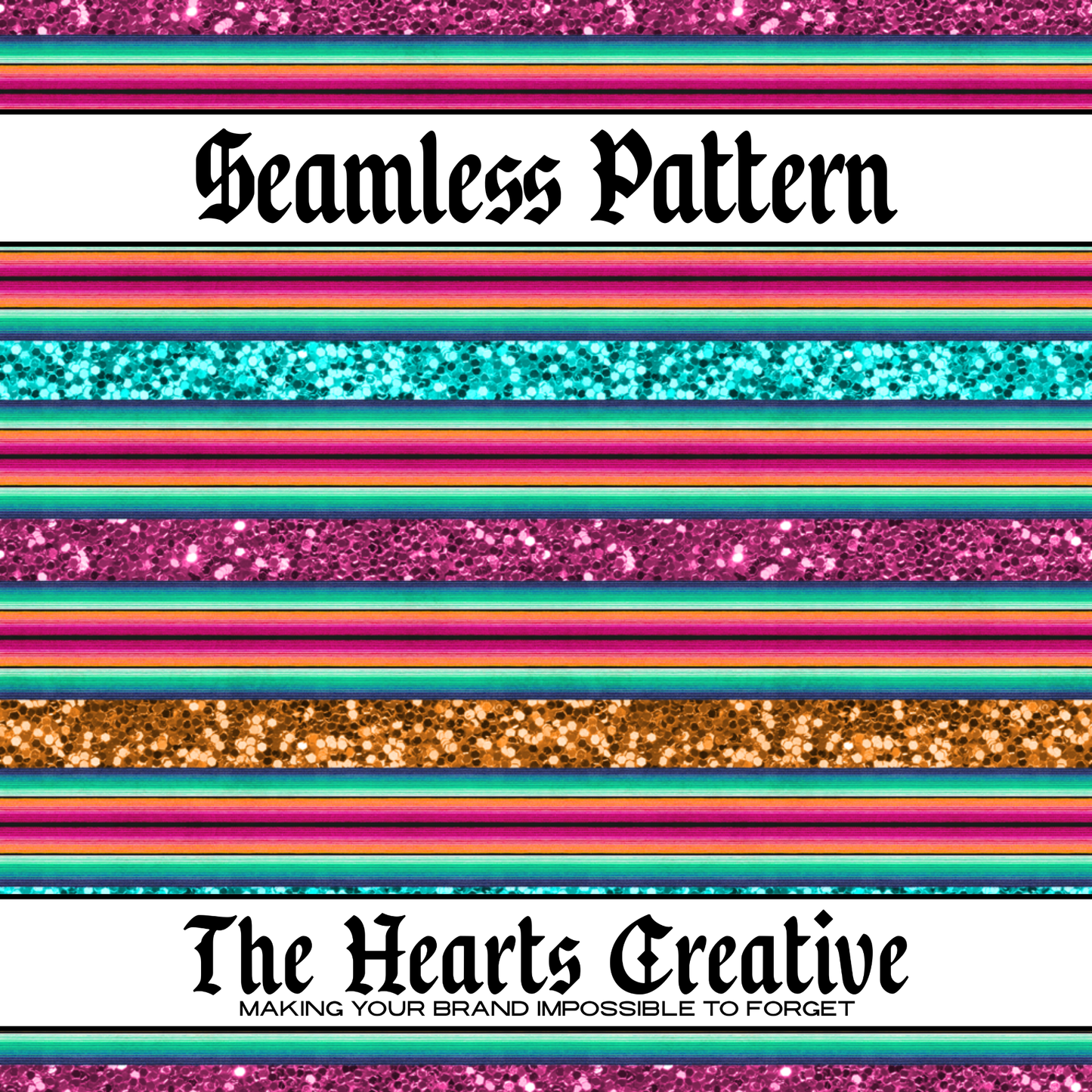 Glitter Serape Stripe - Western Seamless Pattern - Digital Download