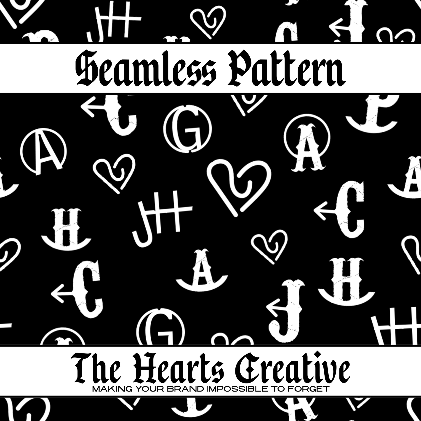 Black & White Cattle Brands - Western Seamless Pattern - Digital Downloads