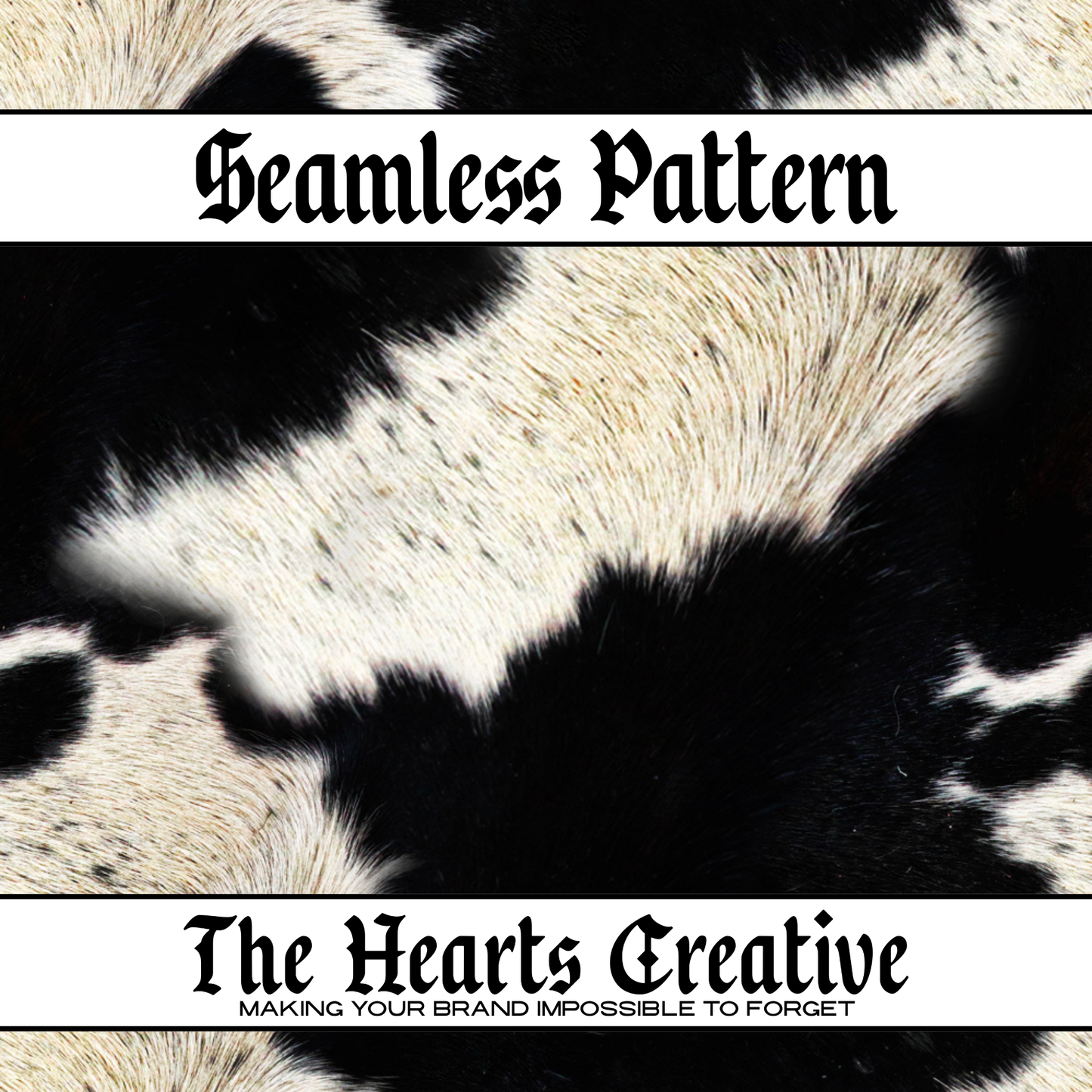 black and white cowhide seamless pattern for western fabric and sublimation