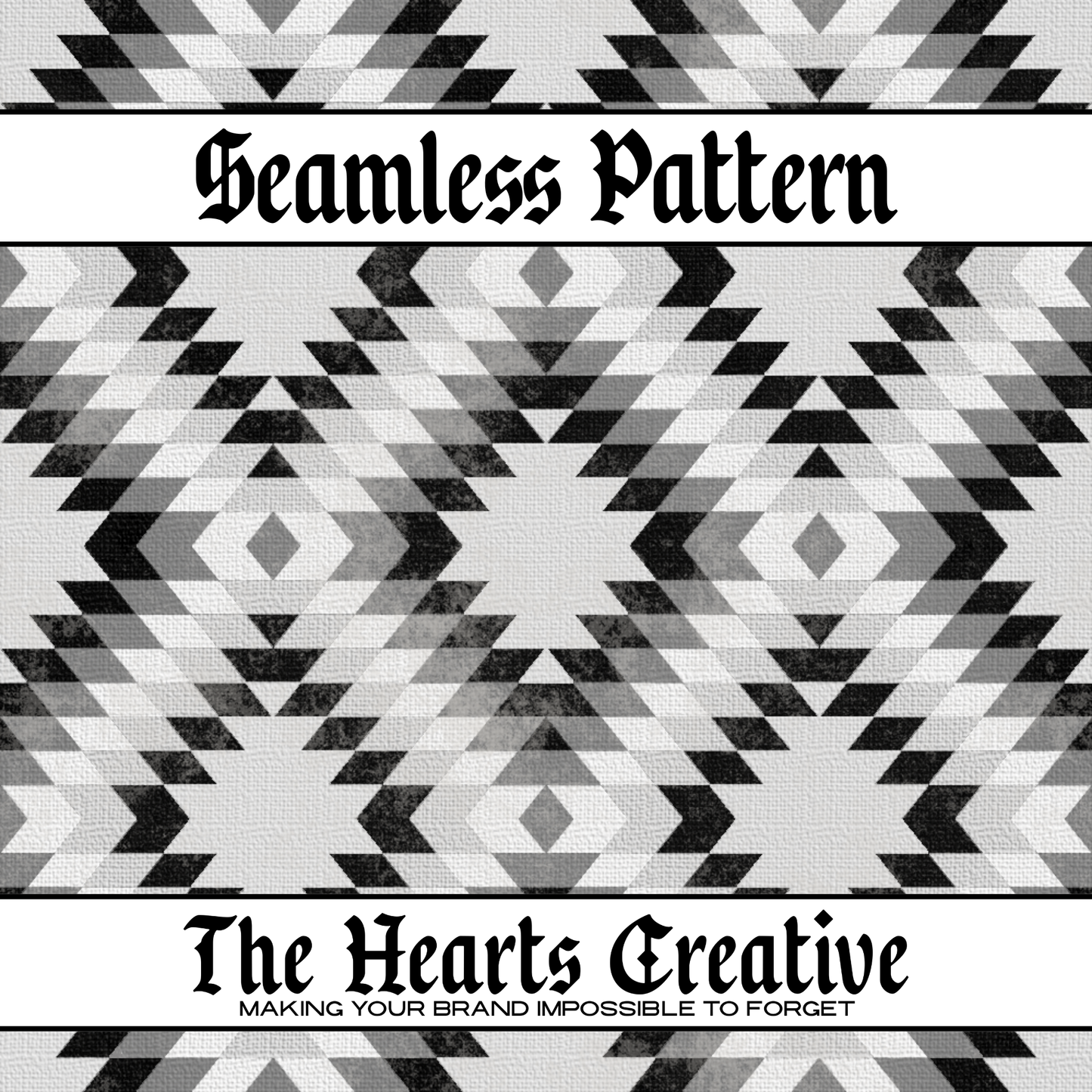 Black & Grey Aztec - Western Seamless Pattern - Digital Download