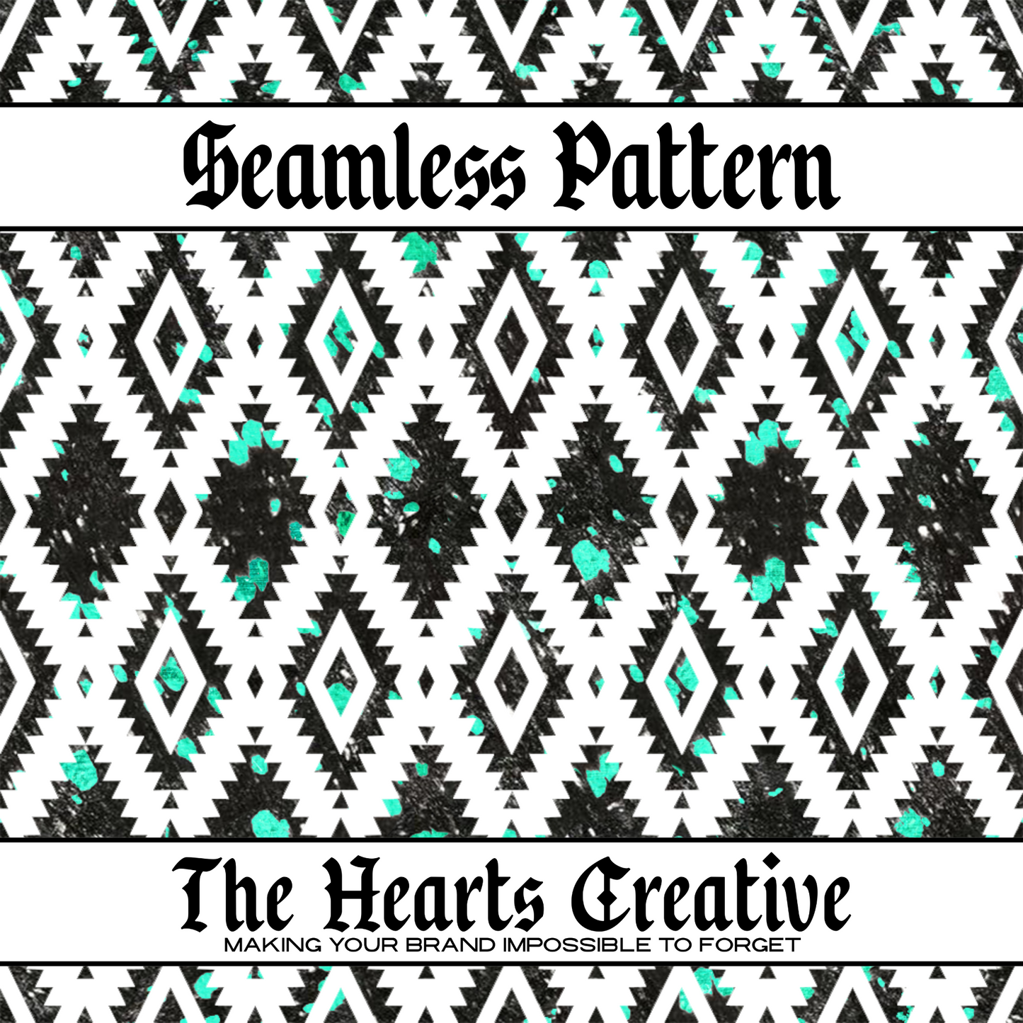 Metallic Cowhide Aztec - Western Seamless Pattern - Digital Download