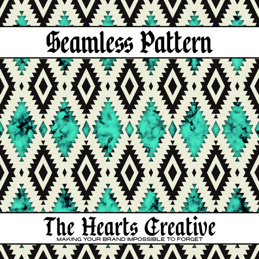 Turquoise Stone Aztec Seamless Pattern