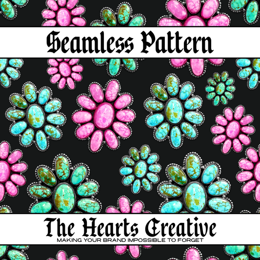 Colorful Stones Dark Gray - Western Seamless Pattern - Digital Download