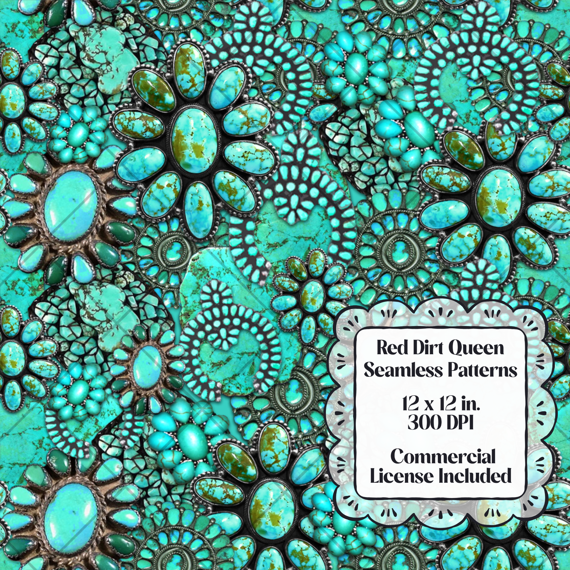 Turquoise Stones Seamless Pattern