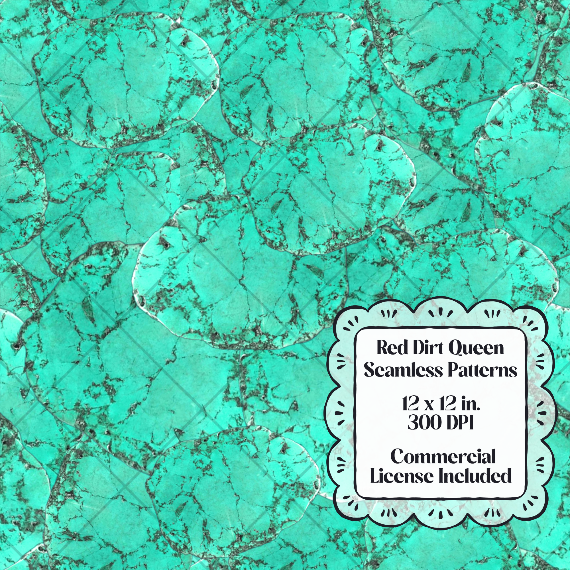 Turquoise Stone Slab Seamless Pattern