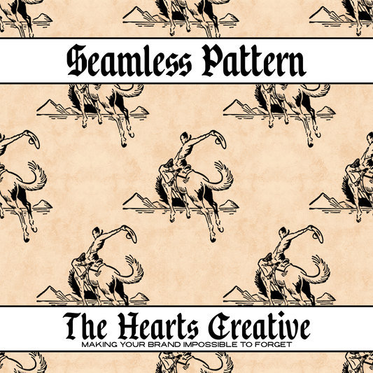 Cowboy Mountain - Western Seamless Pattern - Digital Download