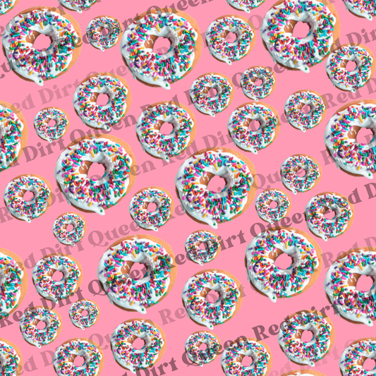 Seamless Pattern - Real Sprinkle Donuts Pink