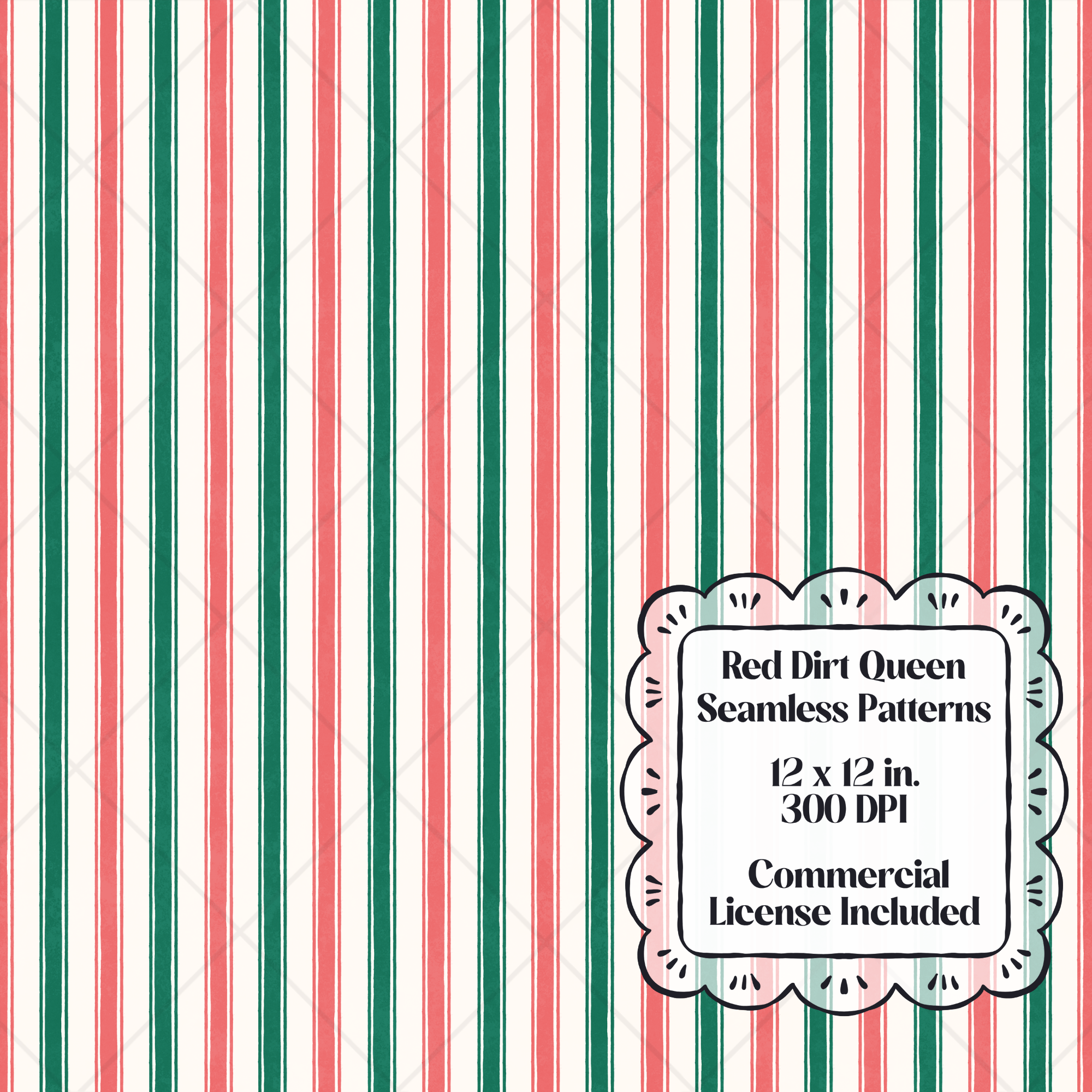 Vintage Christmas Stripe Seamless Pattern