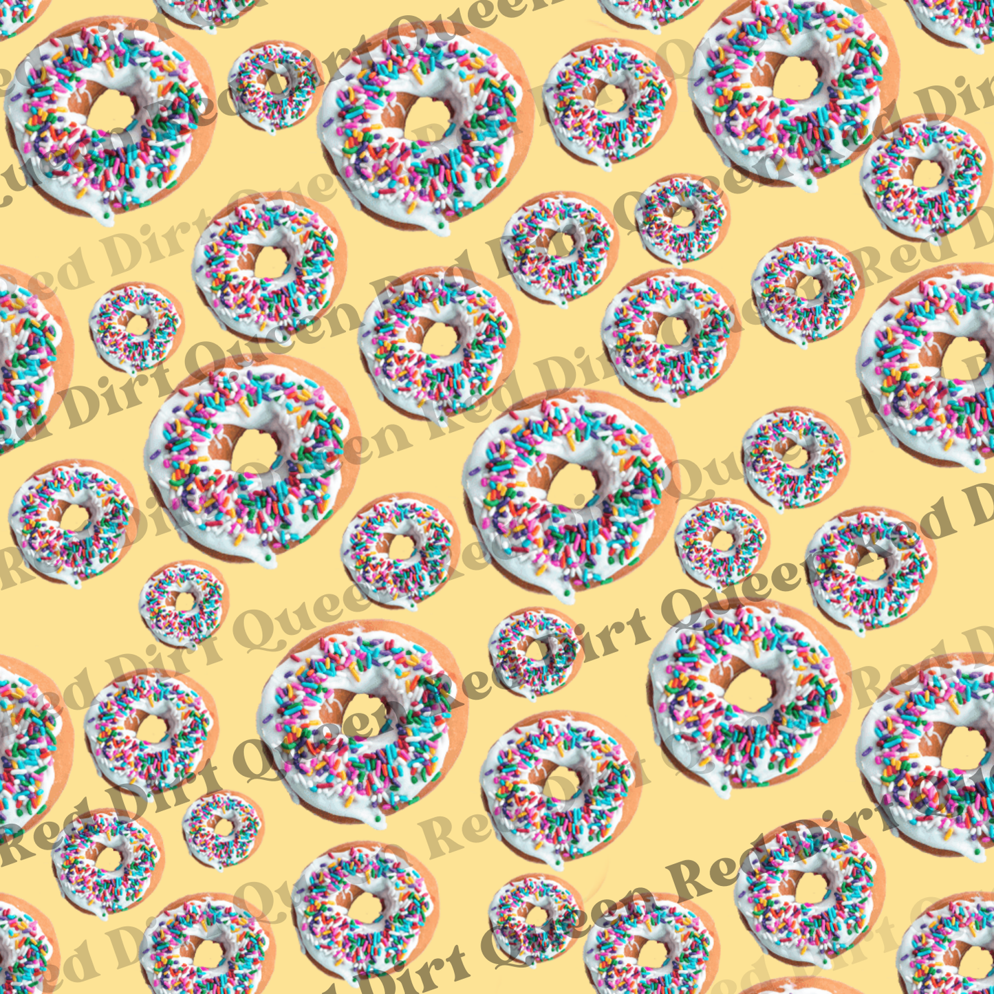 Seamless Pattern - Real Sprinkle Donuts Yellow