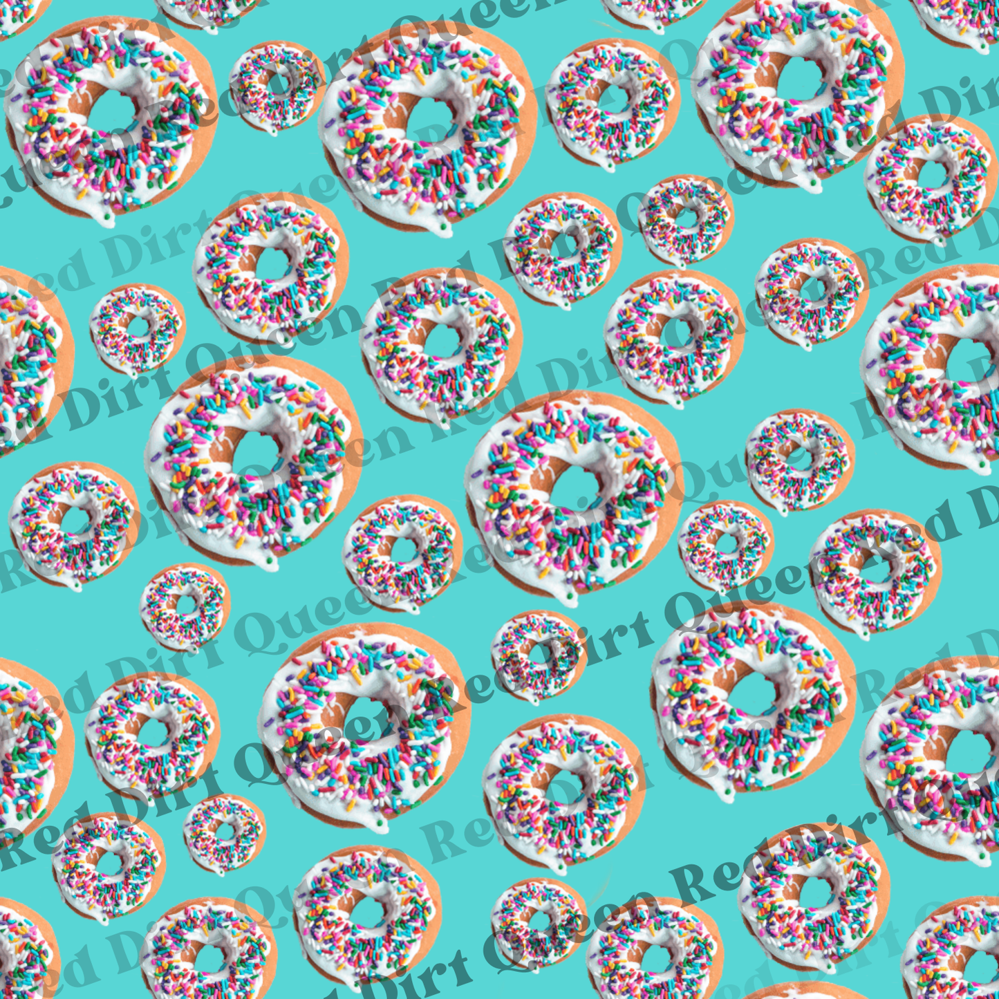 Seamless Pattern - Real Sprinkle Donuts Blue