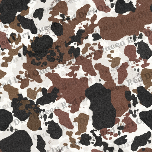 Western Seamless Pattern - Brown & Black Cow Spots - Digital Download