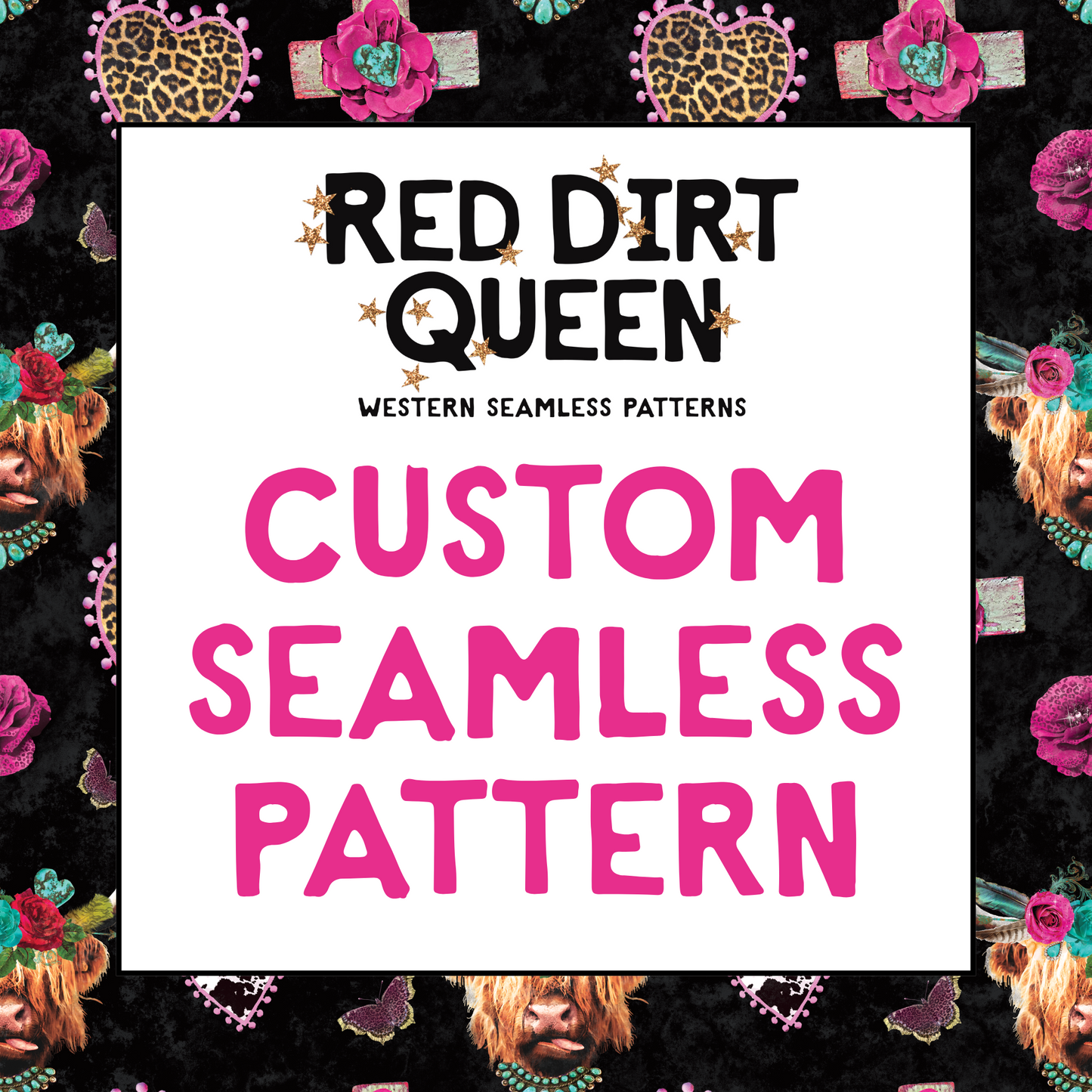 Custom seamless pattern  – personalized repeating design for fabric, bows, and more