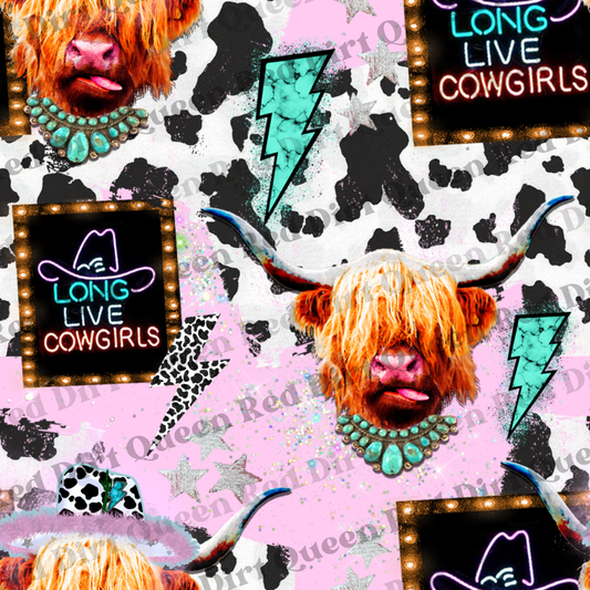 Western Seamless Pattern - Long Live Cowgirls - Digital Download