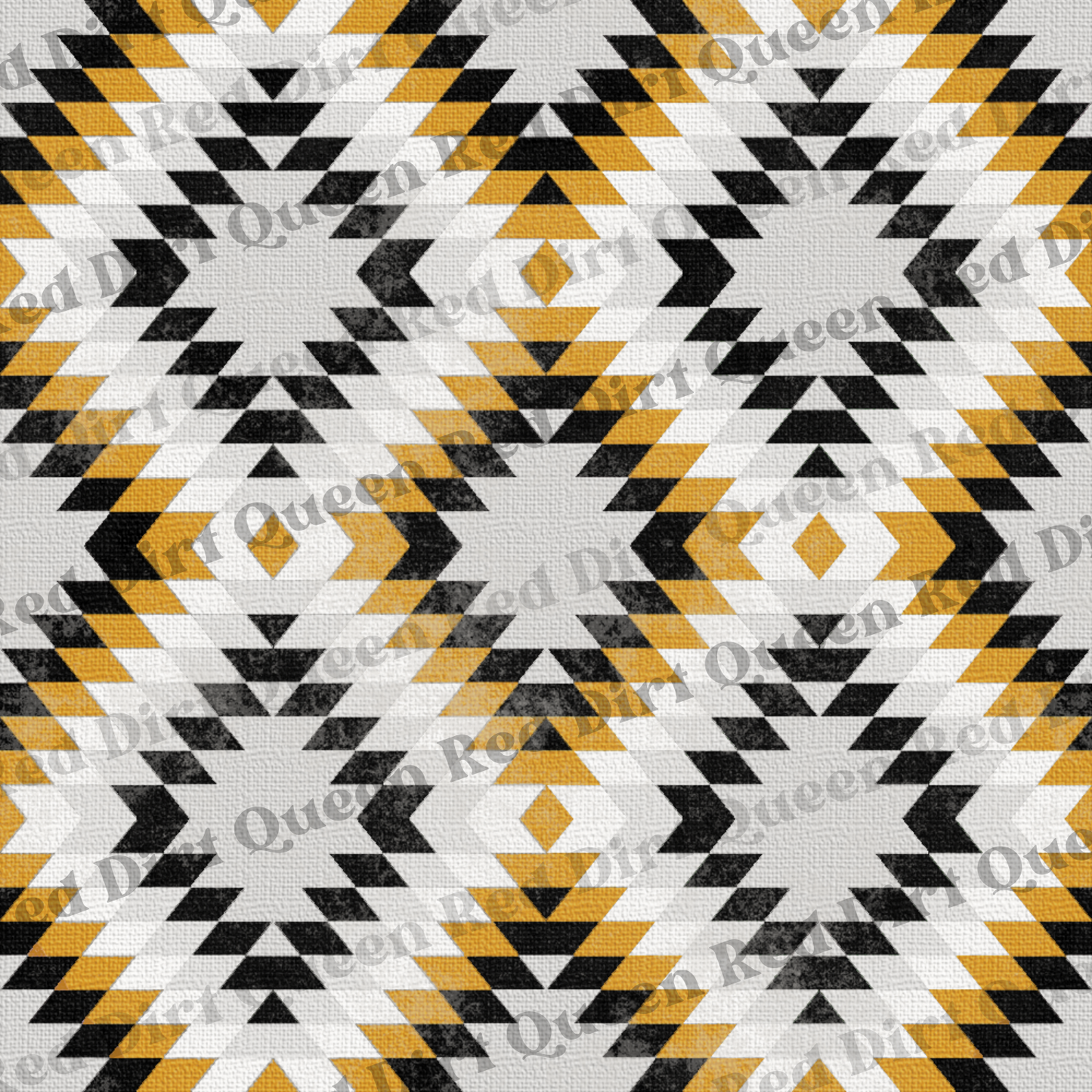 Western Seamless Pattern - Orange & Black Textured Aztec - Digital Download