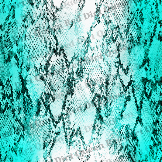 Western Seamless Pattern - Turquoise Ombre Snakeskin - Digital Download