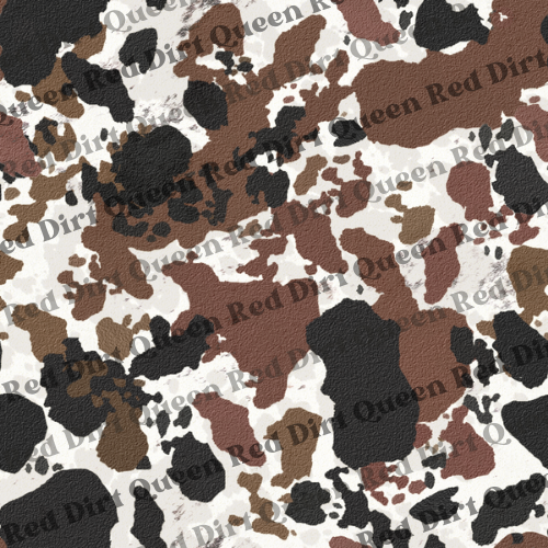 Cowhide Seamless Pattern - Brown & Black Cow Spots