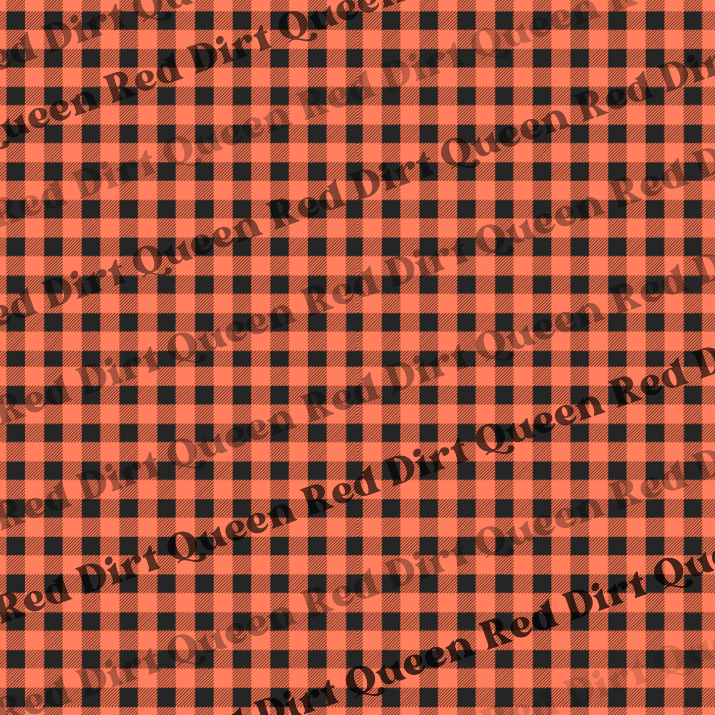 Fall & Halloween Seamless Pattern - Orange & Black Plaid