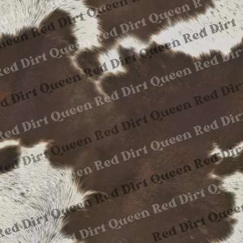 Cowhide Seamless Pattern - Realistic Brown & White Cowhide