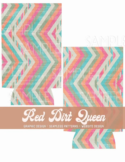 Colorful Aztec Lines Slim Can Template