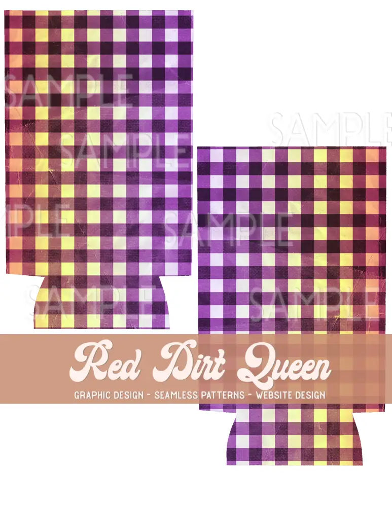 Colorful Ombre Plaid Slim Can Template