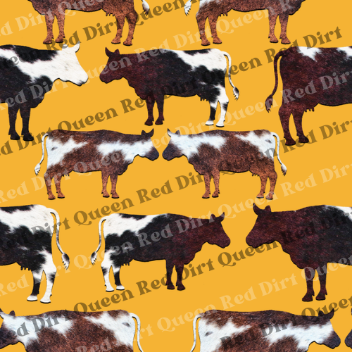 Cowhide Seamless Pattern - Cowhide Cow Shapes