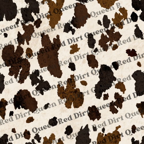 Cowhide Seamless Pattern - Dark Brown Cow Spots