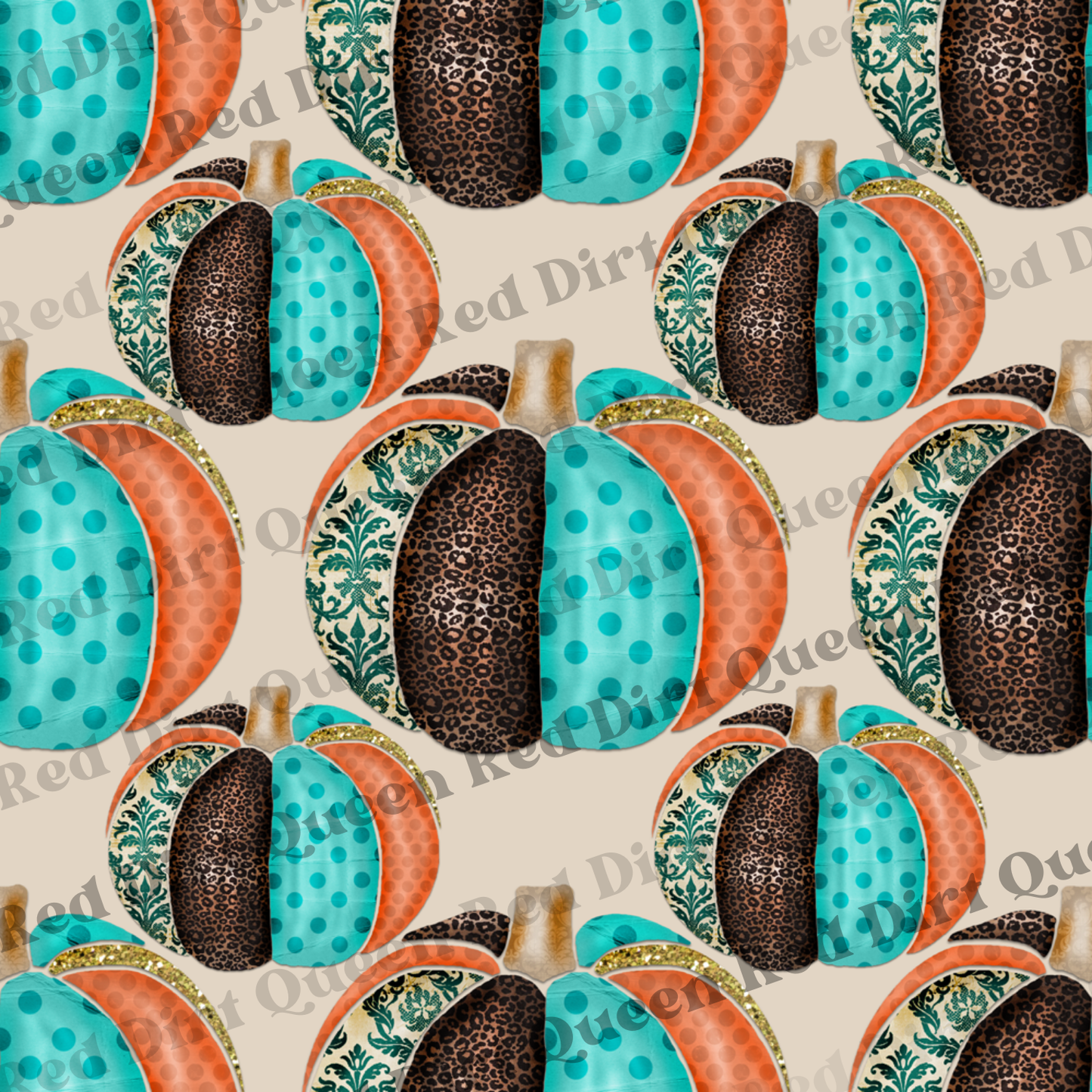 Fall Seamless Pattern - Pumpkins Mixed Prints