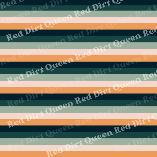 Fall Seamless Pattern - Green Fall Stripes