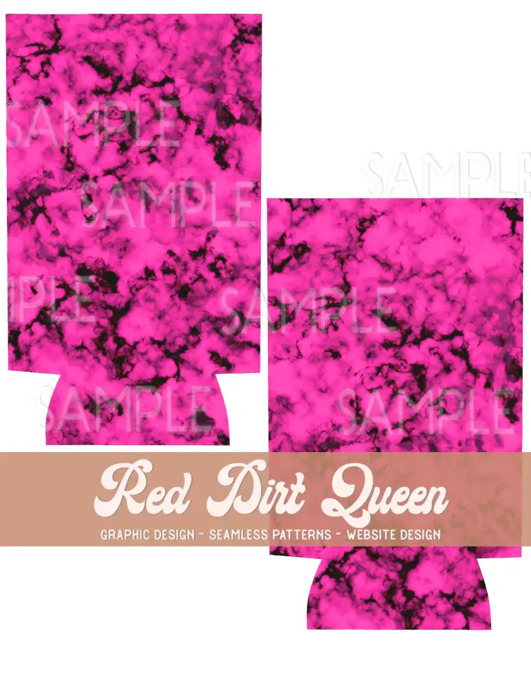 Hot Pink Marble Slim Can Template