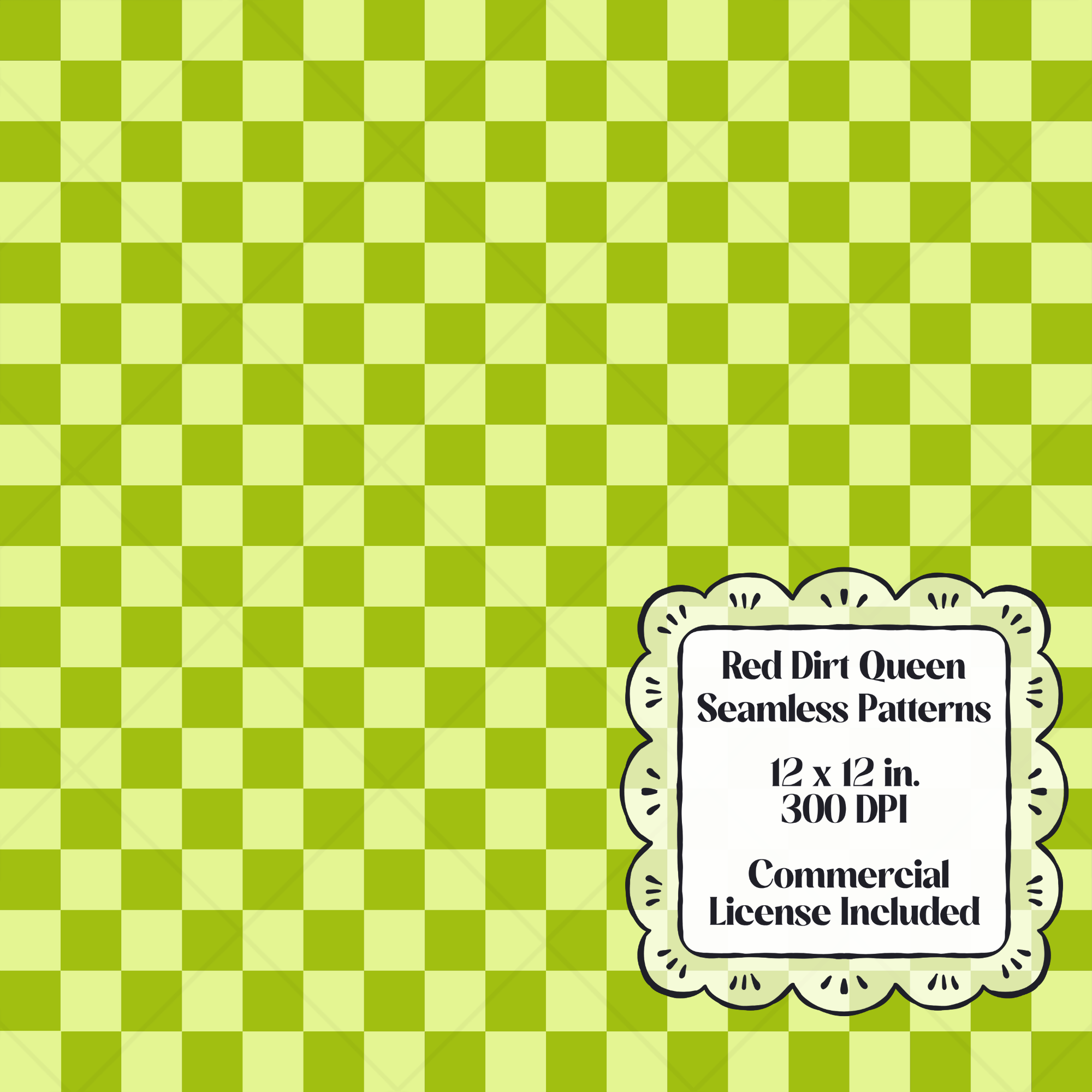 Lime Checkered Seamless Pattern