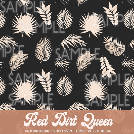 Seamless Pattern Tropical Leaves