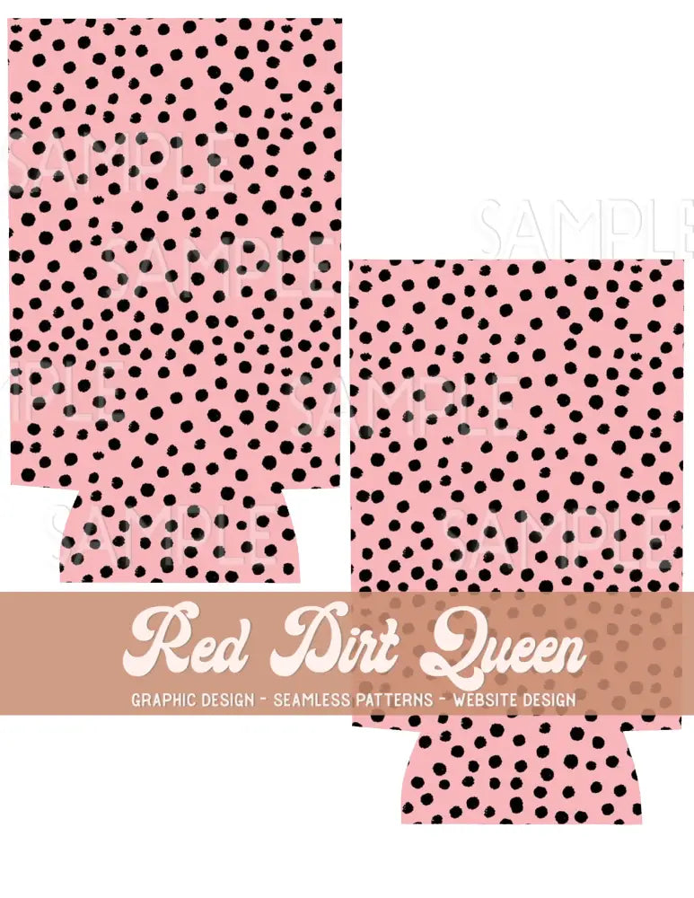 Pink Black Dots Slim Can Template