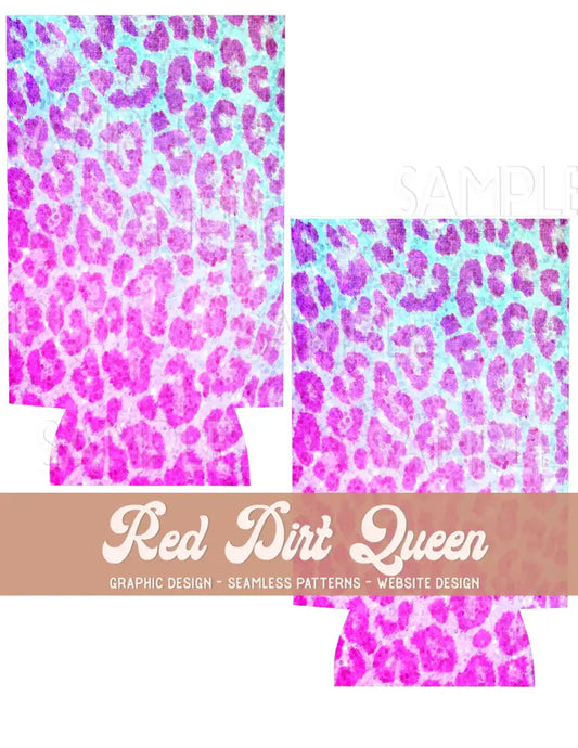 Pink Glittery Leopard Slim Can Template