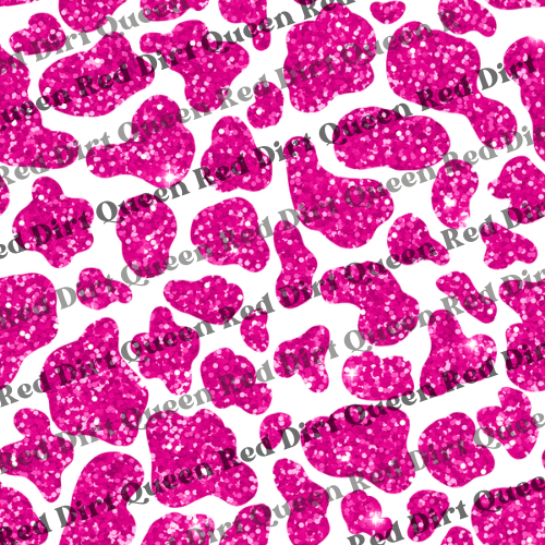 Cowhide Seamless Pattern - Glitter Cow Pink