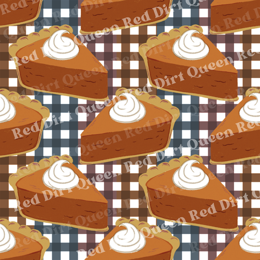 Fall Seamless Pattern - Pumpkin Pie Plaid