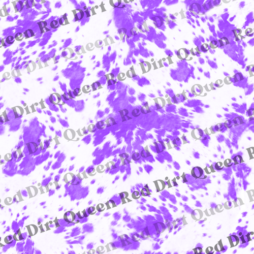 Cowhide Seamless Pattern - Purple & White Cow Spots