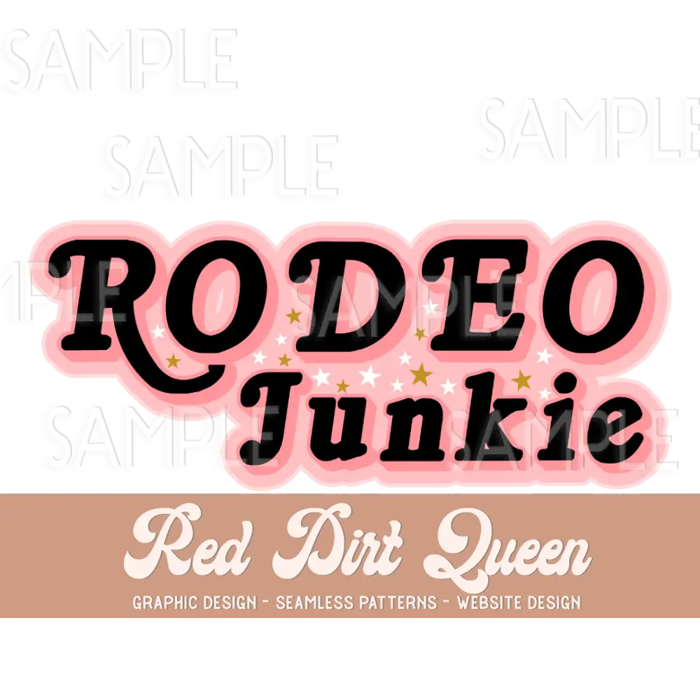Rodeo Junkie Pink Yellow Stars