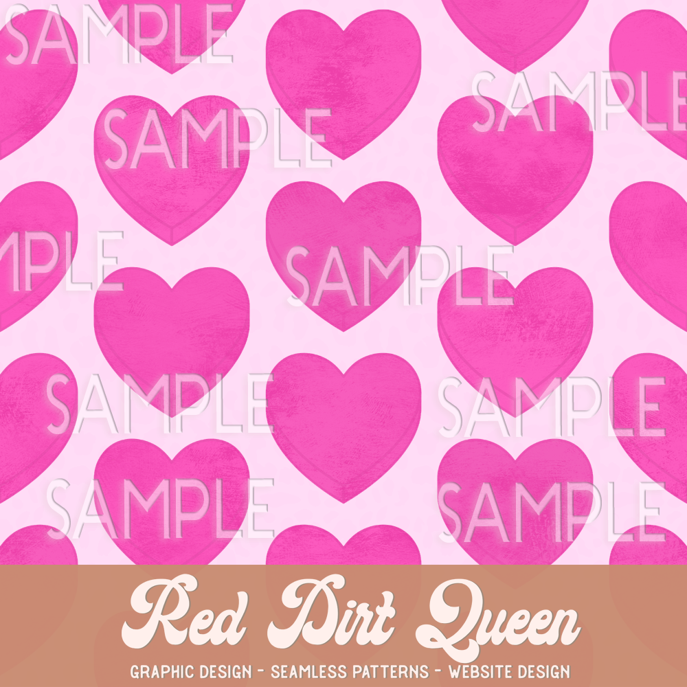 Seamless Pattern Pink Valentine's Day Hearts