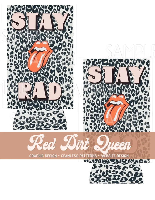 Stay Rad Leopard Slim Can Template