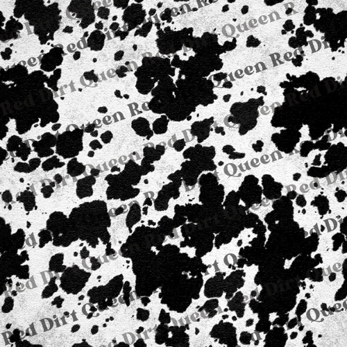 Cowhide Seamless Pattern - Textured Black & White Cow