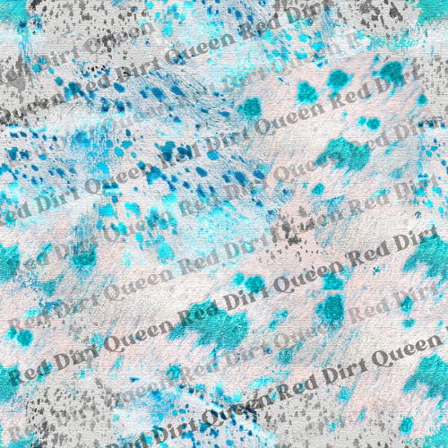 Cowhide Seamless Pattern - Metallic Turquoise Cowhide Mix