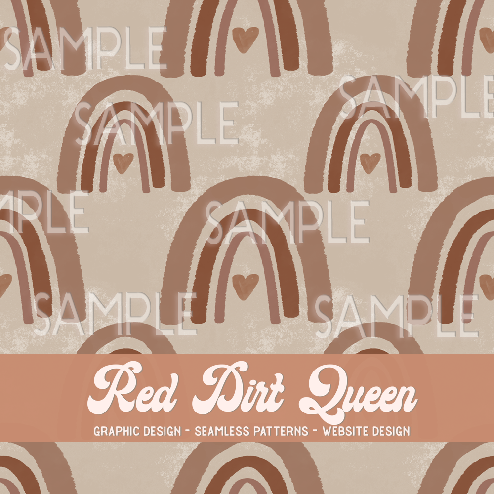 Seamless Pattern Distressed Rainbows Brown Ombre