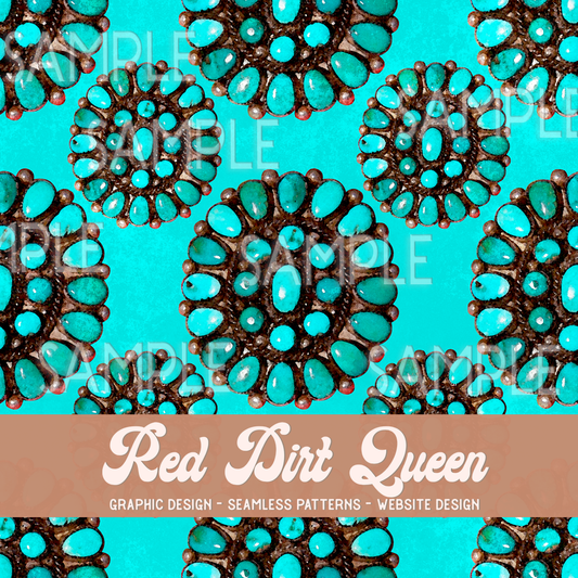 Seamless Pattern Distressed Turquoise Stones