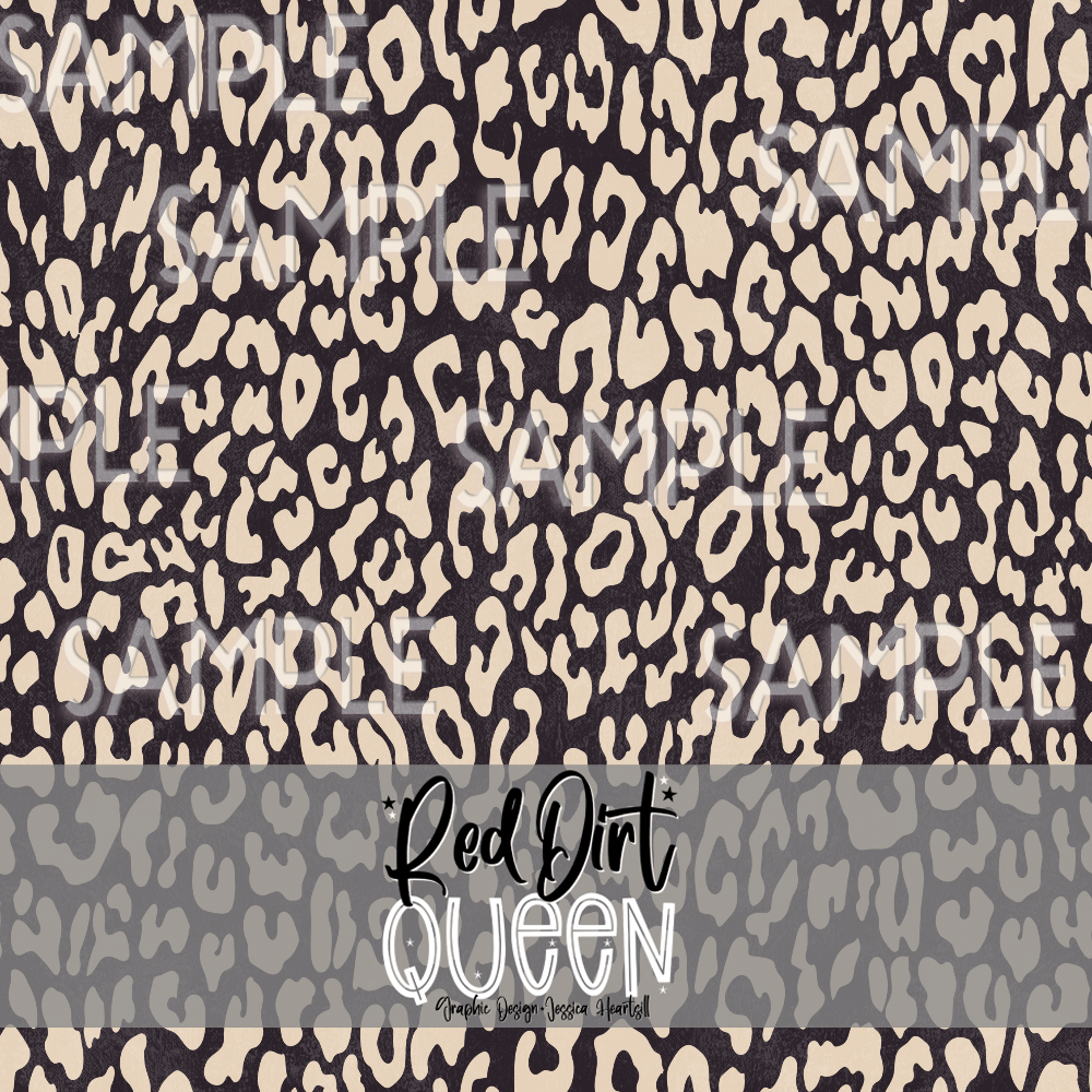 Seamless Pattern Dark Gray Cream Leopard