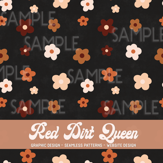 Seamless Pattern Small Neutral Flowers